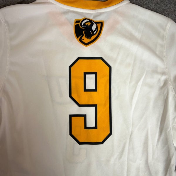 VCU Rams Womens Shirt Jersey Large White Gold Soccer Nike NCAA Logo Swoosh #9