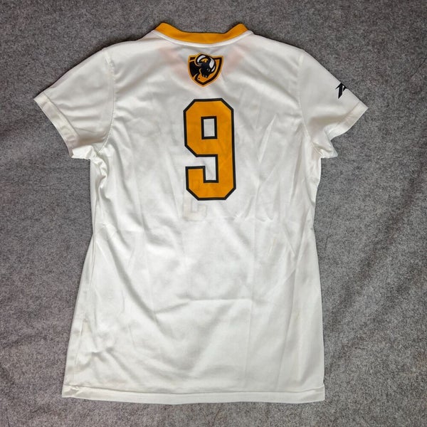 VCU Rams Womens Shirt Jersey Large White Gold Soccer Nike NCAA Logo Swoosh #9