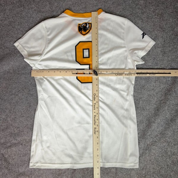 VCU Rams Womens Shirt Jersey Large White Gold Soccer Nike NCAA Logo Swoosh #9