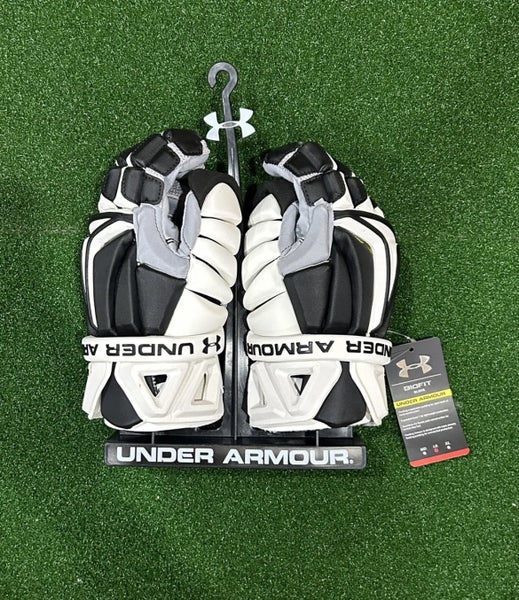 Under Armour Biofit Lacrosse Gloves Black White Adult size Large