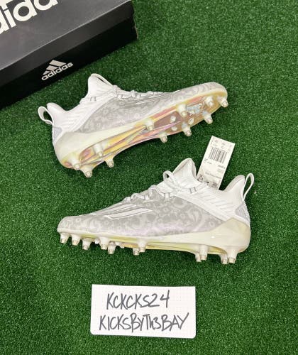 Adidas Adizero New Reign Football Cleats FU6705 Floral White Mens size 8 Iridescent