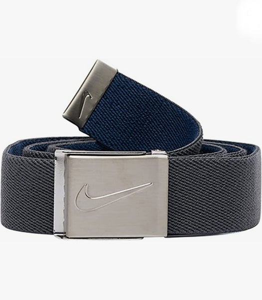 NEW Nike Reversible Stretch Woven Dark Grey/Navy OSFM Men's Golf Belt