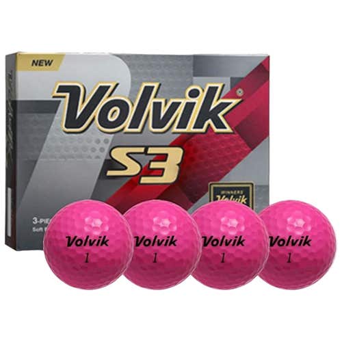 Volvik S3 Golf Balls (Pink, 12pk) Urethane 1 Dozen NEW