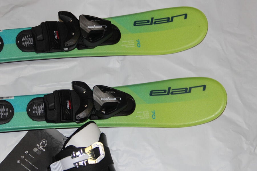 NEW ELAN pinball 70cm kids skis with bindings + Roxa ski boots