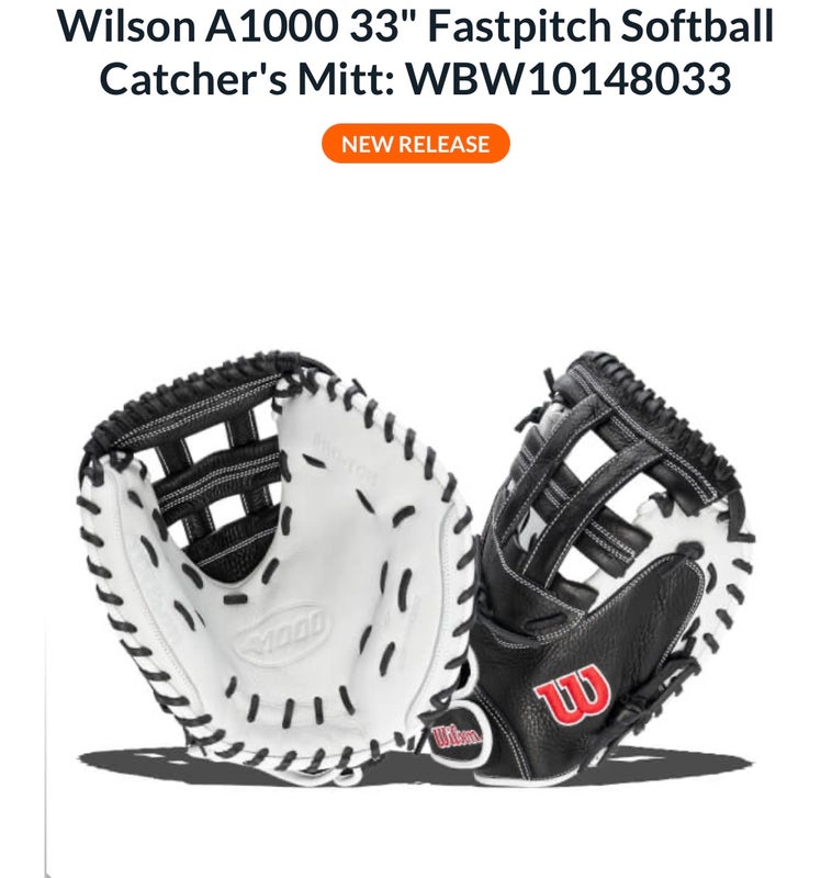 New Wilson Right Hand Throw Catcher's A1000 Softball Glove 33"