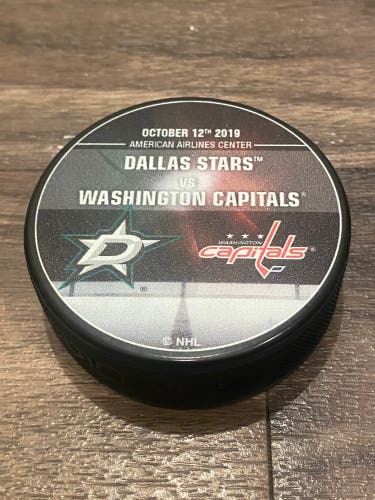 Washington Capitals vs Dallas Stars NHL Official Match Up Hockey Puck