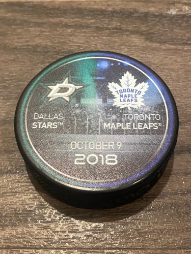 Toronto Maple Leafs vs Dallas Stars NHL Official Match Up Hockey Puck