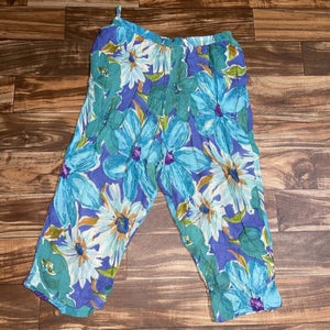 Vintage Phool Flowy Floral Pants Women's Size XL Flowers Hippy Lightweight