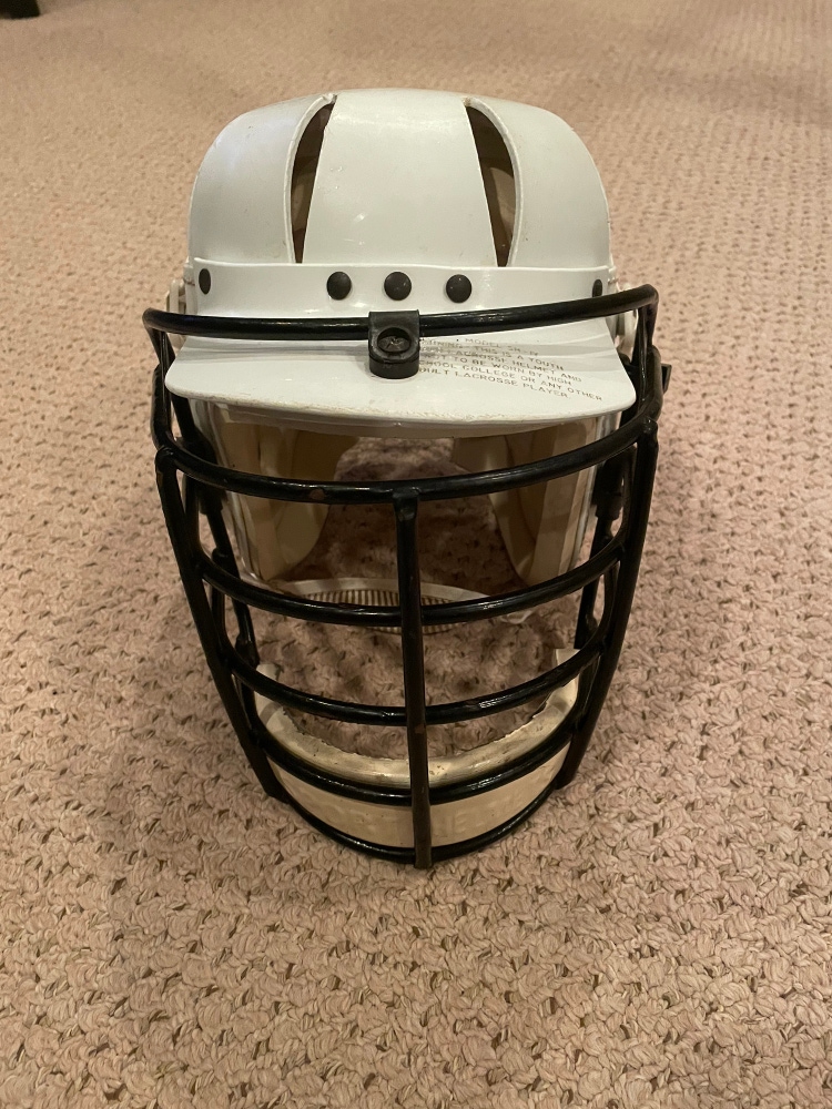 Rare Vintage White Lacrosse Helmet Adult Size “Sport Helmets” Brand