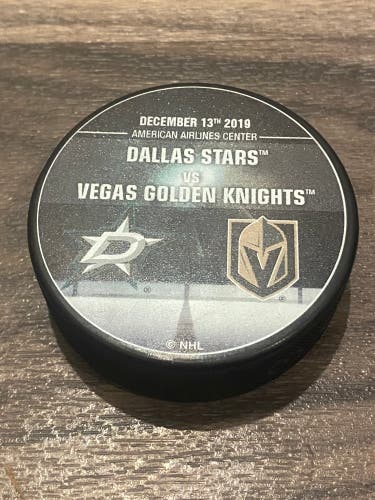 Vegas Golden Knights vs Dallas Stars NHL Official Match Up Hockey Puck