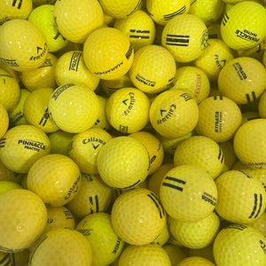 50 Golf Balls-  Premium Yellow Range Golf Balls - 4A Near Mint Condition