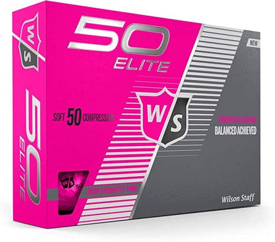Wilson Staff 50 Elite Golf Balls (Pink, 12 pack) 2019 NEW