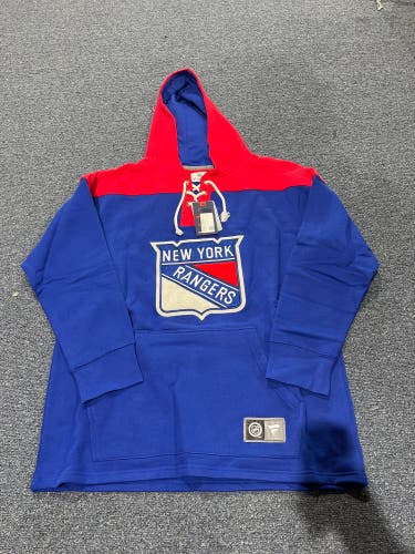 NWT Blue Fanatics New York Rangers Jersey Lace Up Sweater XL