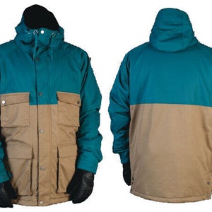 Nitro Wasteland Snowboard Jacket, Men's Size Large, Marine Blue / Bark Brown New