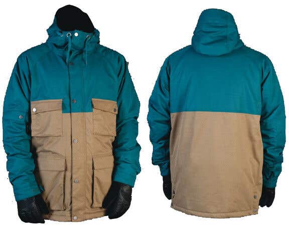 Nitro Wasteland Snowboard Jacket, Men's Size Large, Marine Blue / Bark Brown New