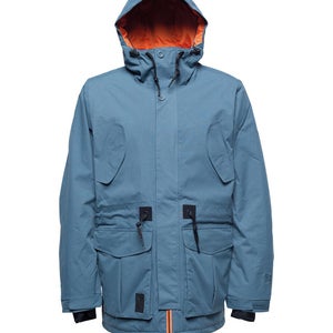 L1 Essex Parka Insulated Snowboard Jacket Mens Size Large Grey Blue New