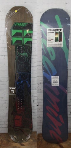Technine Elements Hybrid Camber Snowboard 153 cm Black Red and Green Base New