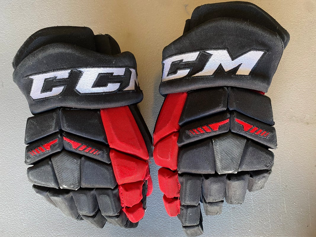 CCM HGTK Tacks Pro Stock Hockey Gloves 15" Blackhawks 4469