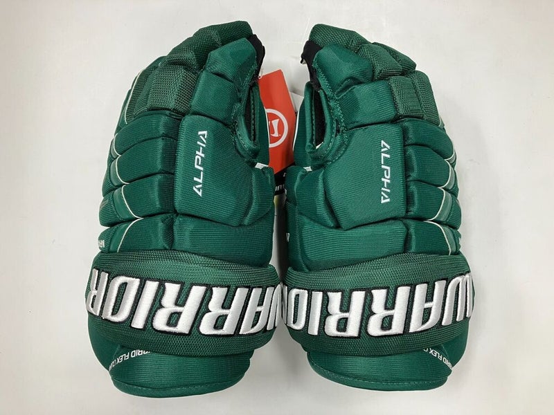 New Warrior Alpha Pro S19 15" Hockey Gloves senior SR green ice glove roll inch