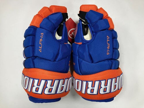 New Warrior Alpha Pro S19 13" Hockey Gloves senior SR ice glove blue orange roll
