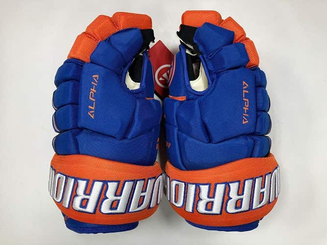 New Warrior Alpha Pro S19 15" Hockey Gloves senior SR ice glove blue orange roll