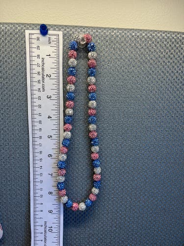 Sports necklace (cotton candy rhinestones)