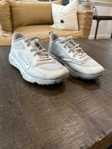 Nike Alpha Huarache 8 Pro Turf White/Grey Lacrosse Cleats
