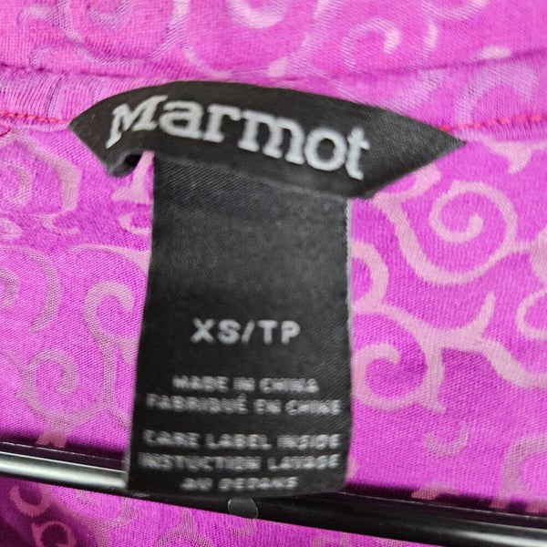 Marmot Womens Long Sleeve Sheer Red Purple Ombr Shirt Size: XS