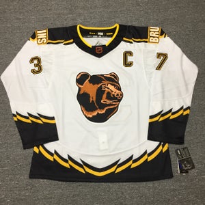 Patrice Bergeron White Boston Bruins Hockey Men's Jersey Stitched Size 52