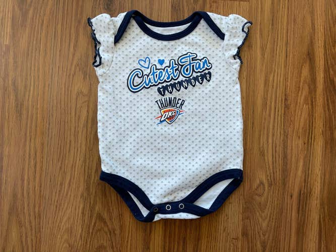 Oklahoma City Thunder NBA BASKETBALL CUTEST FAN Girls Size 3-6M Baby Body Suit!