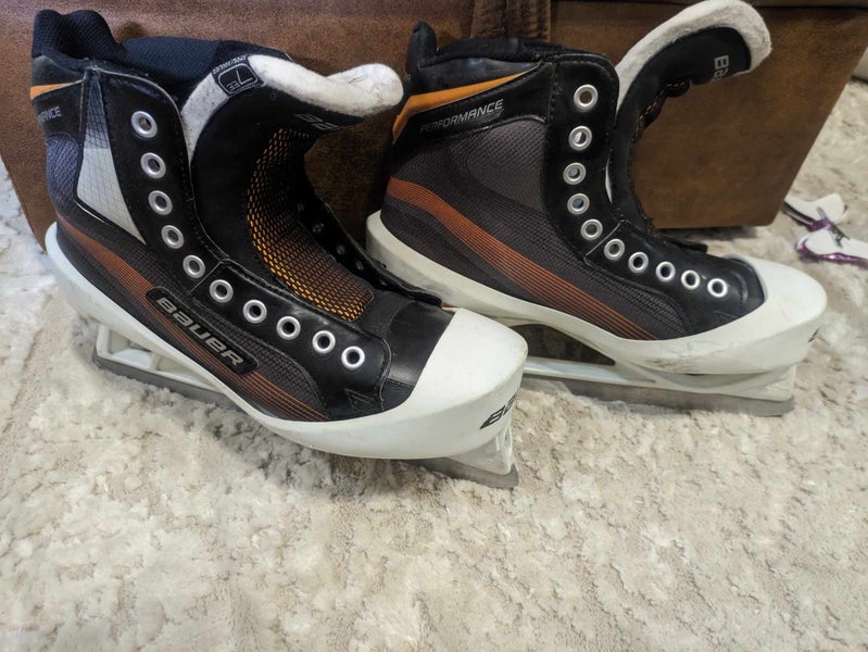 Senior Used Bauer Performance Goalie Skates SR. Hockey Skates Extra Wide Width Size 7
