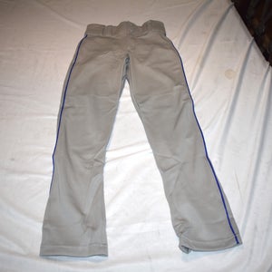 NEW - Youth Hemmed Piped Baseball Pants, Gray/Royal, Youth Large
