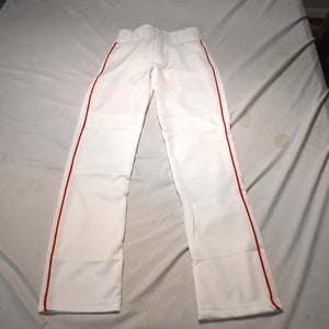 NEW - Youth Hemmed Piped Baseball Pants, White/Red, Youth Medium
