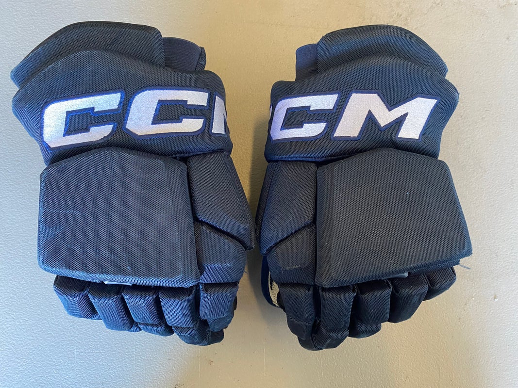 CCM HGTK Tacks Pro Stock Hockey Gloves 14" Navy Blue 4460