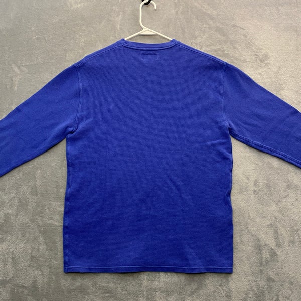 Polo Ralph Lauren T Shirt Men XL Blue Waffle Knit Thermal Long