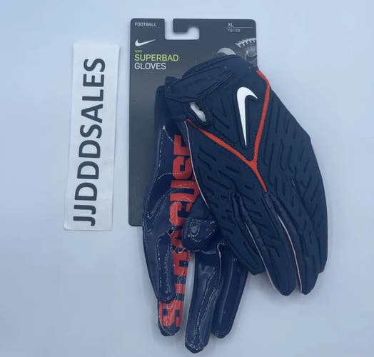Nike Superbad NCAA Syracuse Orange Football Gloves DX5298-432 Men’s Size XL  NWT