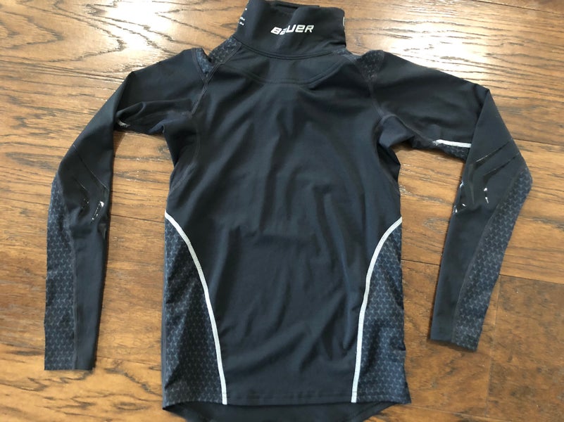 Black New JR Bauer NG Premium Neck Long Sleeve Crew JR size XS