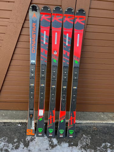 2.5 pairs (5 Skis) of Rossignol 150 cm Racing Speed WC FIS SL Slalom Skis
