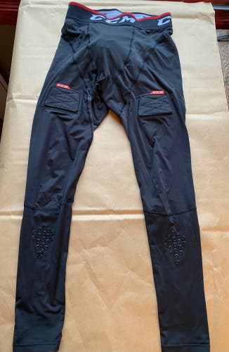 Used Men's Medium CCM Compression Senior Pants with Jock/Velcro Tabs