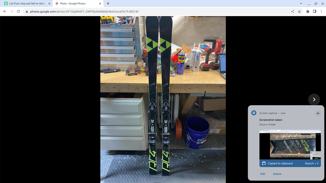 Used Unisex Fischer 160 cm Racing RC4 World Cup GS Skis With Bindings Max Din 11