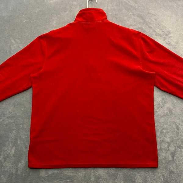 The NORTH FACE Red 1/4 Zip Red Long Sleeve Pullover Sweater Shirt USED  LARGE L