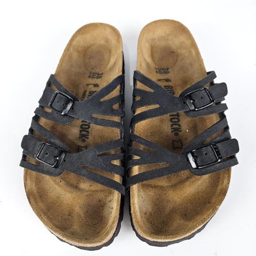 Birkenstock Granada Black Slide Sandals Shoe Women's Size: 38 / 7 N
