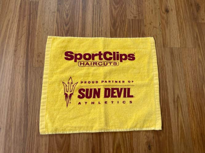 ASU Sun Devils NCAA FOOTBALL SUPER AWESOME Sport Clips Gold SGA Fan Rally Towel!