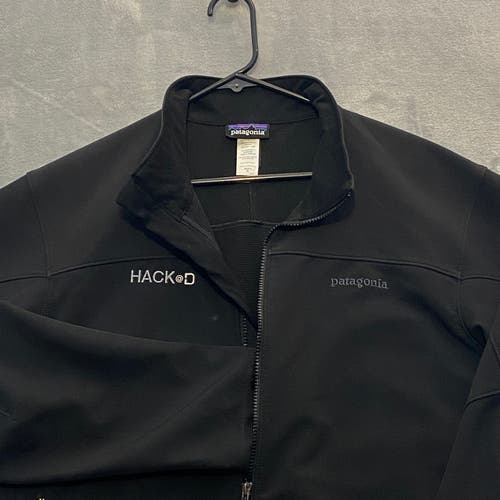Patagonia Adze Jacket Men XL Black Full Zip Technical Softshell Polartec Pockets