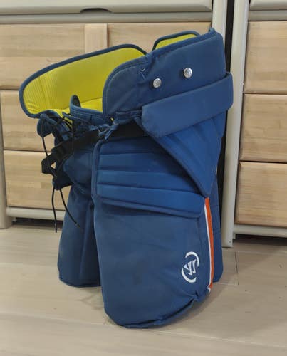 Warrior Pro Stock Goalie Pants Royal/Orange Sr L