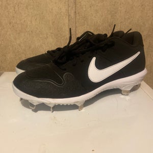 Nike Baseball Metal Cleats Alpha Huarache Low AO7960-001 Black Mens Size 9