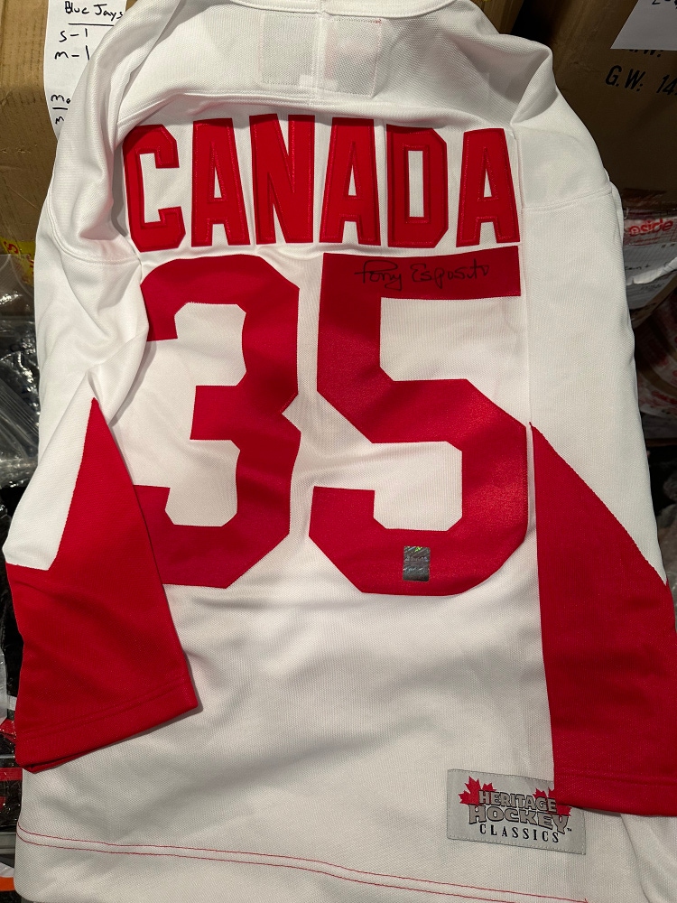 Tony Esposito Team Canada 1972 Summit Series signed jersey with COA
