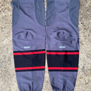 AK Edge Style Pro Stock Hockey Socks Grey Americans 8534