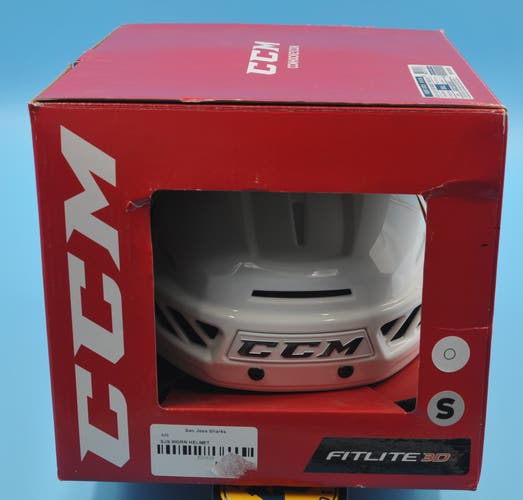 San Jose Sharks Pro Stock Return New White Small CCM FitLite3dS Helmet