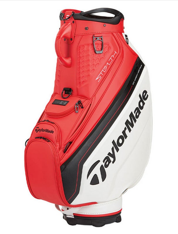NEW 2023 Taylormade Stealth Red/White/Black Tour Staff Golf Bag